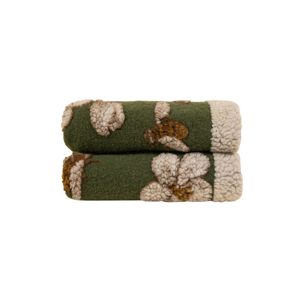 MAGNOLIA GREEN Boiled wool pledd 150x190cm, Frati Home