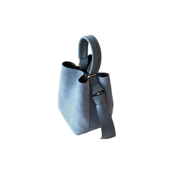 B&oslash;tteveske i semsket skinn, lysebl&aring;, 7 DAYS