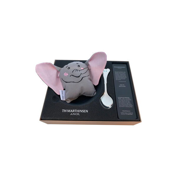 Safari Elefant barnesett, sølv, Th. Marthinsen