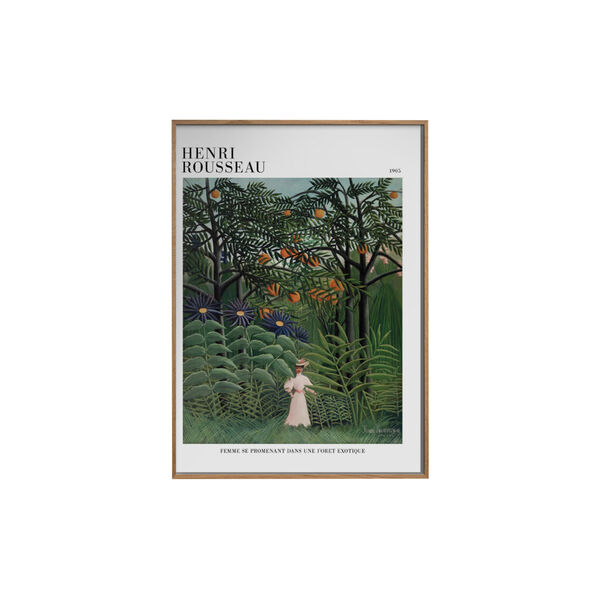 Femme Se Promenant Dans Une Foret Exotique - Kunstkort, Poster & Frame
