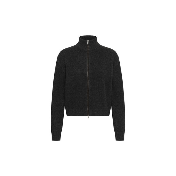 MWTracy Knit ZipCardigan, dark grey melange, My Essential Wardrobe