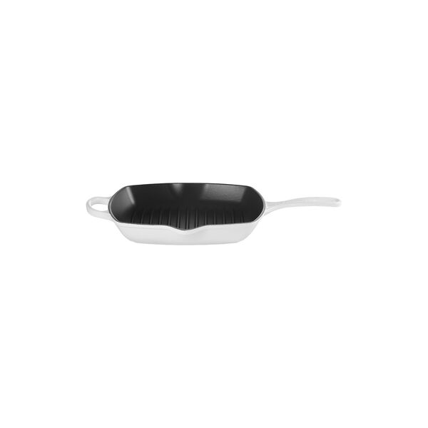Signature st&oslash;pejern kvadratisk grillpanne 26 cm, white, Le Creuset