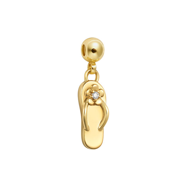 Flip flop Charm, gold, WHO IS SHE