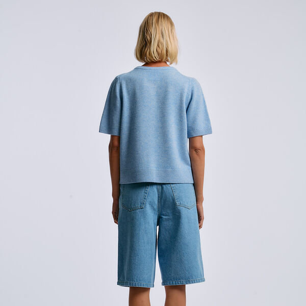 Emma short Cardigan, summer blue, ONE and OTHER