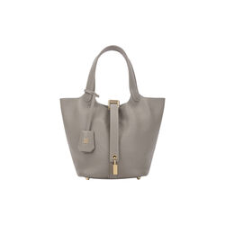 Leather Bucket Bag Mini, warm taupe, DARK department