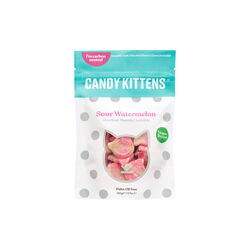 Sour Watermelon gelefigur, grønn/hvit, Candy Kittens