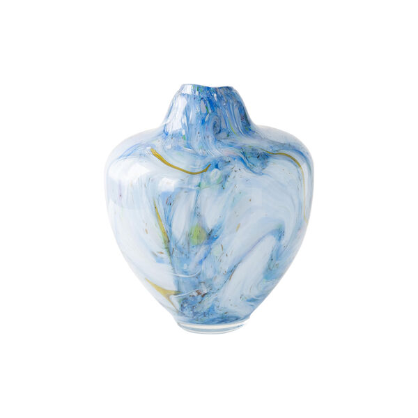 Unik skulptur kunstglass, blå multi, Magnor