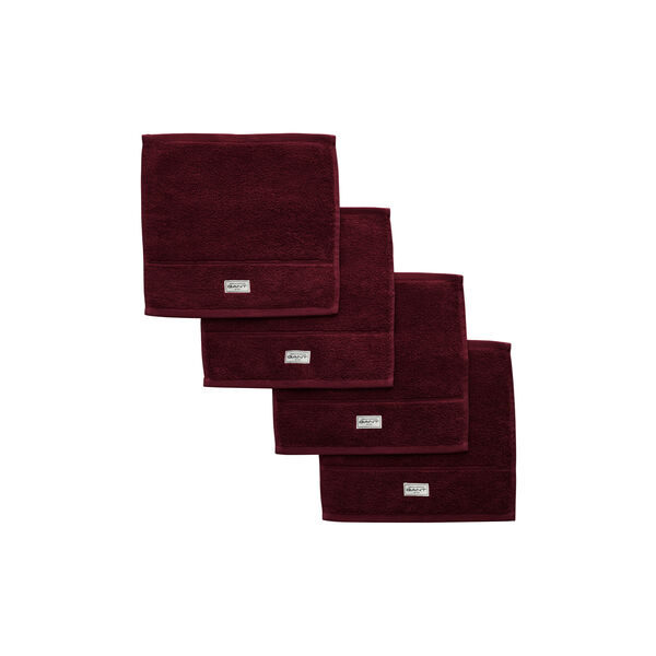 Premium h&aring;ndkle 4-pk 30x30 cm, darkened wine, Gant