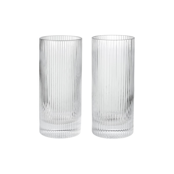 Ripple Highball Glasses | Set Of 2 | Clear | Drikkeglass, Ferm Living