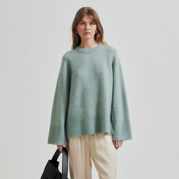 Brookline Knit Raglan O-Neck, slate green, Second Female