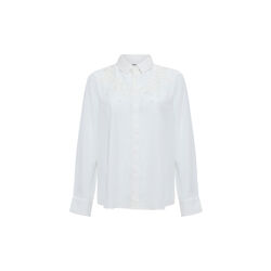 MILA GEORGETTE 3D FLORAL SHIRT, summer white, French Connection