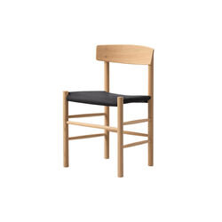 J39 Mogensen Chair with Seat Upholstery, light oiled oak/black canvas J39 Mogensen Chair with Seat Upholstery, light oiled oak/black canvas, Fredericia Furniture