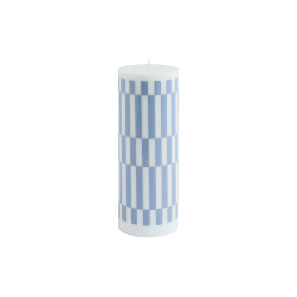 Column stearinlys, light blue/dusty blue check, HAY