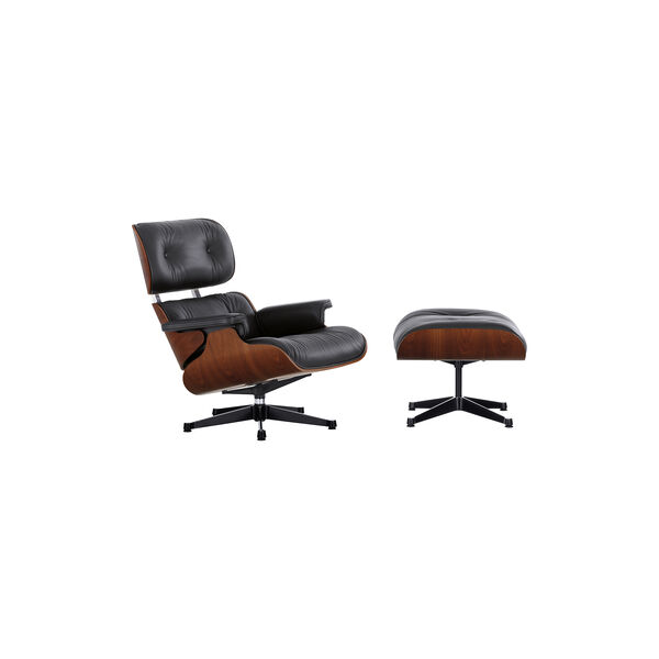 Eames Lounge Chair & Ottoman, nero/palisander Eames Lounge Chair & Ottoman, nero/palisander, Vitra