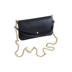 Konvoluttveske skinnclutch, svart, 7 DAYS