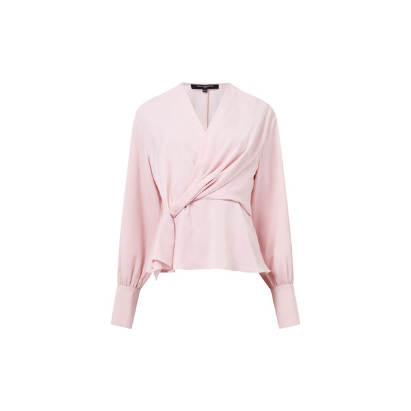 LAUREL CREPE PEPLUM TOP, peach pink, French Connection