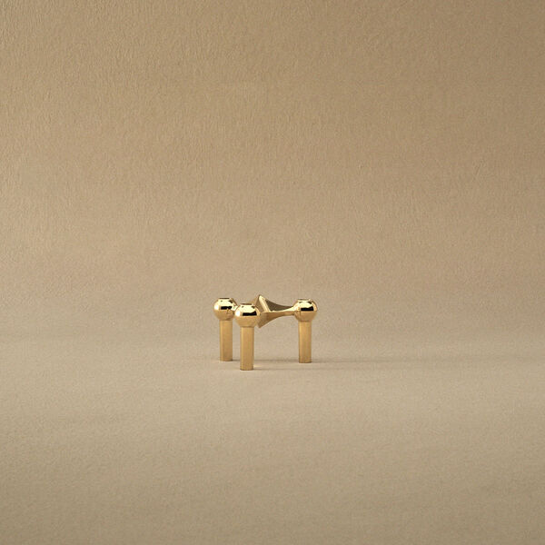 STOFF Nagel lysestake, messing, STOFF Nagel