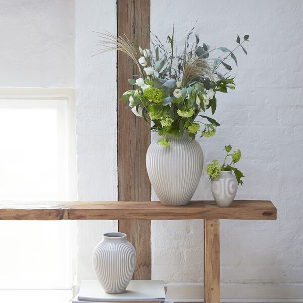 Knabstrup vase med riller, grey, Knabstrup Keramik