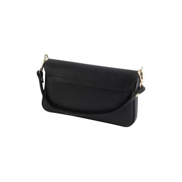 Konvoluttveske skinnclutch, svart, 7 DAYS