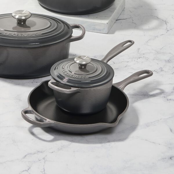 Signature st&oslash;pejern stekepanne &Oslash; 23 cm, flint, Le Creuset