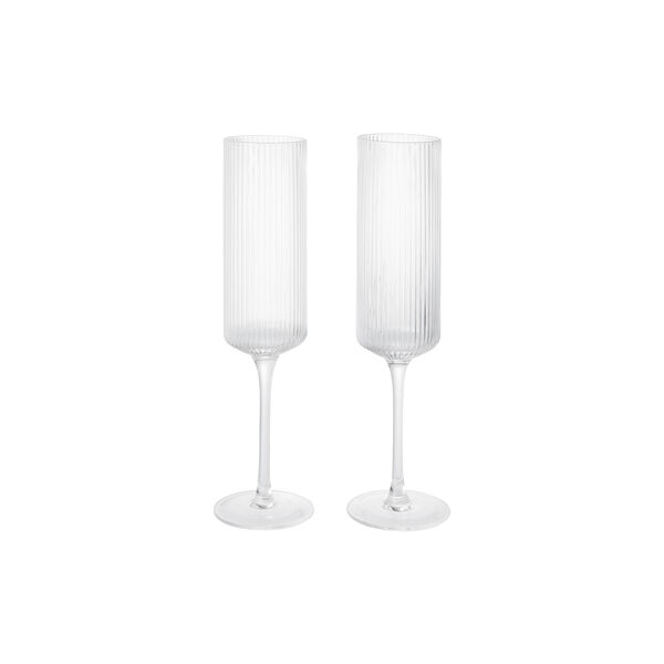 Ripple Champagne Flutes 2 stk., clear, Ferm Living