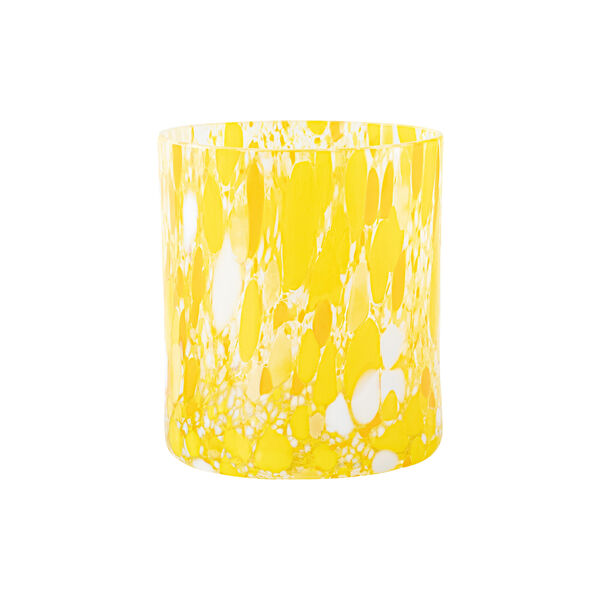 Swirl drikkeglass/lykt, gul multi, Magnor
