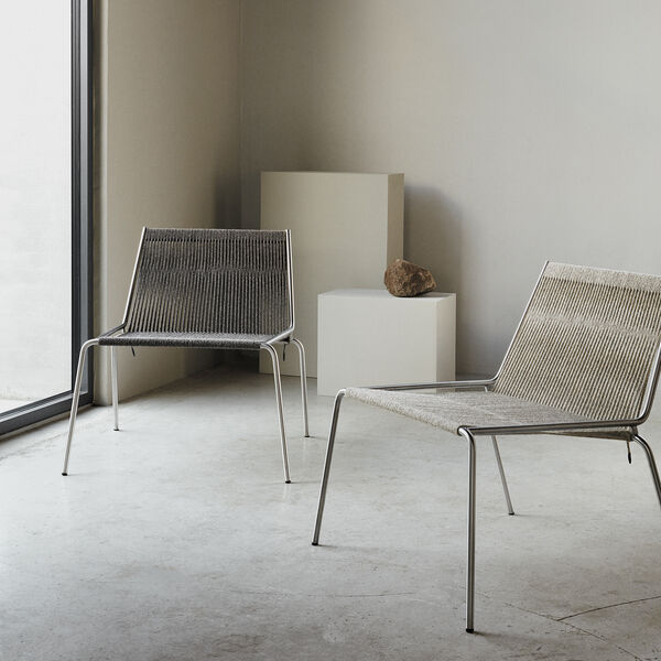 Noel Lounge Chair, steel/black linen, Thorup Copenhagen