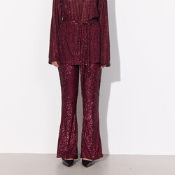 Karin Sequin Trousers, deep red, HUNKØN