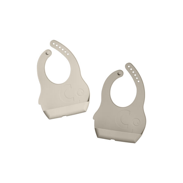 Fanto Silicone Bib Set, jetty beige, Sebra