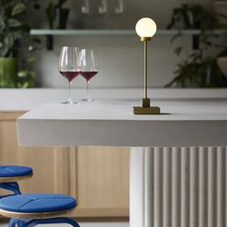 Snowball portable bordlampe, brass, Northern