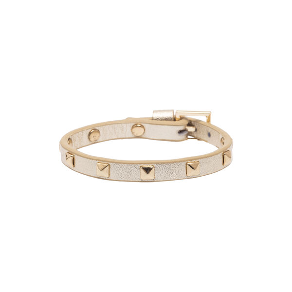 Leather Stud armb&aring;nd Mini, gold metallic, DARK department