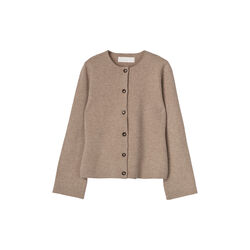 Milano Knit Wool Blazer, oatmeal, FWSS
