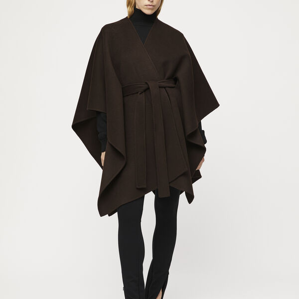 Belted Double Poncho, mol&eacute; brown, FWSS