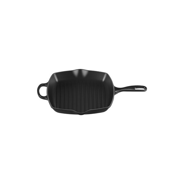 Signature st&oslash;pejern kvadratisk grillpanne 26 cm, matte black, Le Creuset