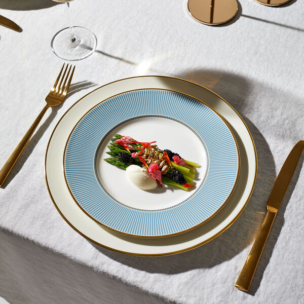 HELIA Plate, hvit og turkis/gull, Wedgwood