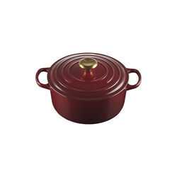 Signature st&oslash;pejern rund gryte &Oslash; 24 cm, garnet, Le Creuset
