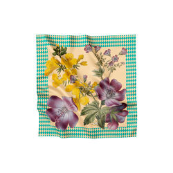 Harlequin Flower silkeskjerf, gul, Flora Danica Denmark