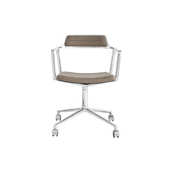 VIPP452 | Swivel Chair | Castors | dark sand/polished aluminium | Stol, Vipp