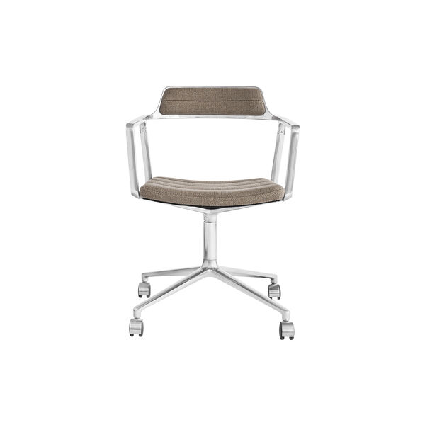 VIPP452 Swivel Chair with Castors, dark sand/polished aluminium, Vipp