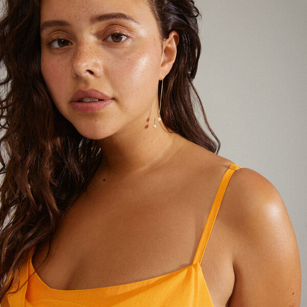 EUONIA Perlekjede-&oslash;reringer, gold, Pilgrim