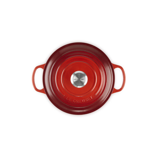 Signature st&oslash;pejern rund gryte &Oslash; 24 cm, cerise, Le Creuset