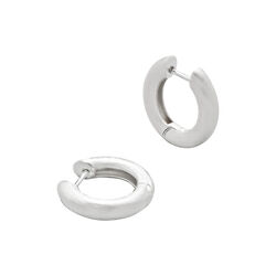 Bold Satin Hoops Medium, s&oslash;lv, Philippa Studios