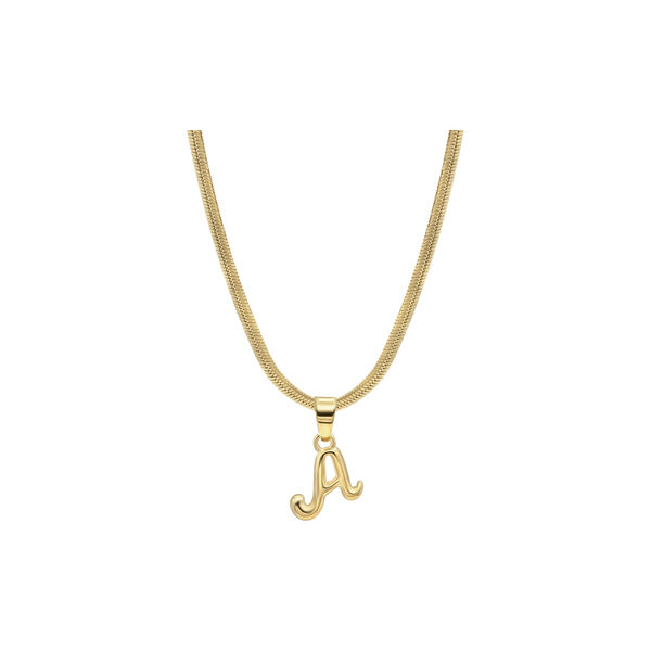 Bone Letter Necklace M, gull, WHO IS SHE