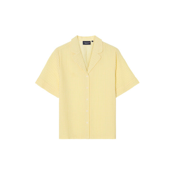 Organic Cotton Seersucker pyjamasett, yellow/white check, Lexington