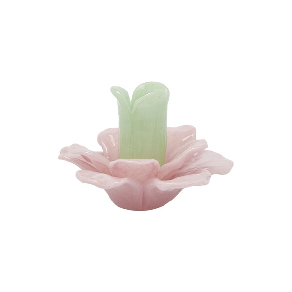 Blomst lysholder, green pink, EDG