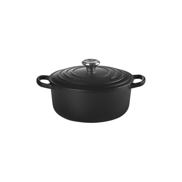 Signature st&oslash;pejern rund gryte &Oslash; 20 cm, matte black, Le Creuset