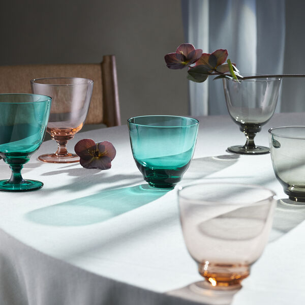 Flow glass med stett, smaragdgr&oslash;nn, Holmegaard