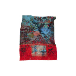 WATERCOLOR skjerf, blue/red, Bella Ballou
