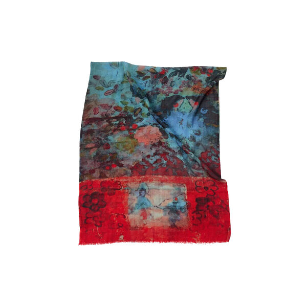 WATERCOLOR skjerf, blue/red, Bella Ballou