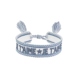 Woven Friendship armb&aring;nd, je t'aime white w/country blue, DARK department
